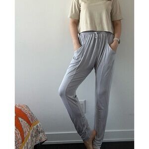 Light Grey Drop Waist Jogger Pants Harem Loungewear Soft Stretch Comfy Size XL